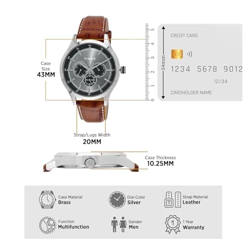 TIMEX Round 43mm Silver Dial Analog Men Watch - TW000T308 3