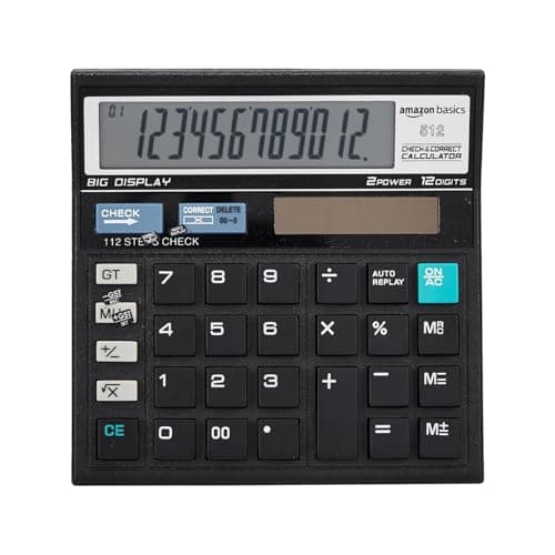 Amazon Basics AB-512 12-Digit Display Basic Calculator(Black)