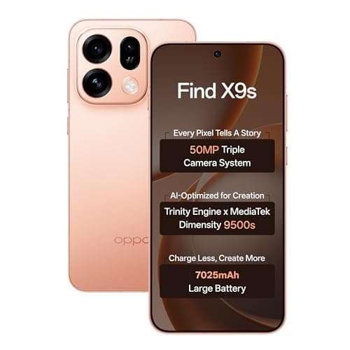 Oppo Find X9s(Sunset Orange,12+256GB) | Hasselblad Camera + 50MP Portrait |Dimensity 9500s | 7025mAh Battery+80W SUPERVOOC | IP69 -with No Cost EMI/Additional Exchange Offers
