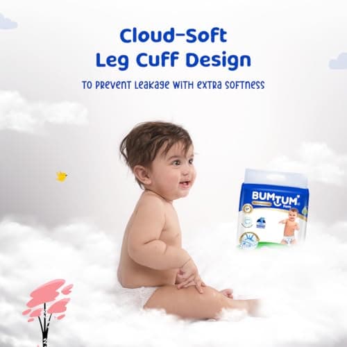 Bumtum Baby Diaper Pants, Small Size 40 Count, Double Layer Leakage Protection Infused With Aloe Vera, Cottony Soft High Absorb Technology 3