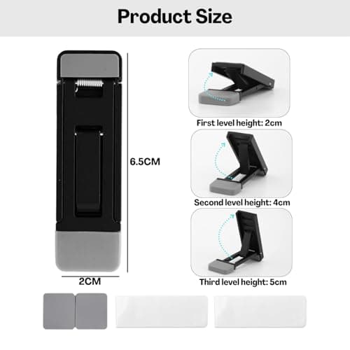 Flavizo 2PCS Mini Portable Laptop Stand – Adjustable Keyboard Holder with Three Angles, Foldable Invisible Notebook Feet, Ergonomic Cooling Support with Anti-Slip Pads for Desk Desktop 2