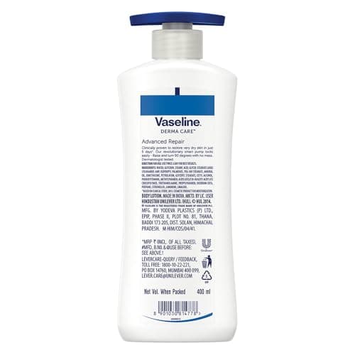 Vaseline Derma Care Advanced Repair Body Lotion|| For Sensitive|| Dry Skin|| Non Greasy|| Long Lasting Moisturisation|| 400 ml 2