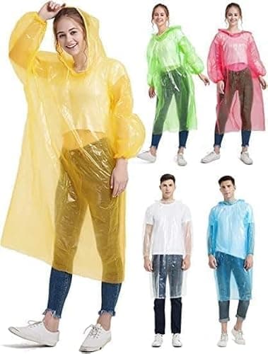 Olafur Pocket Size Disposable Raincoat for Men and Women for Travel Use | Easy to Carry Rains Card | Pocket Emergency Waterproof Rain Poncho | Rain Card (Multicolor, Pack of 5)