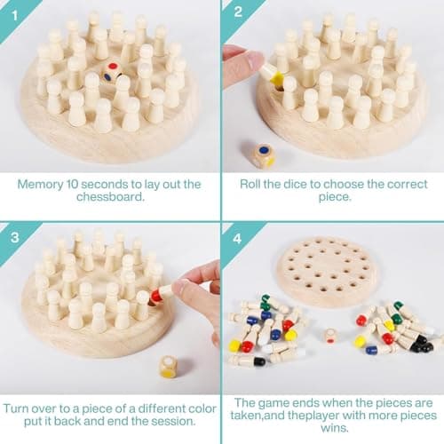 Storio Educational Learning Geometric Shape Memory Chess Puzzle | Quick Color, Shape Matching Board Game | Sensory Educational Learning Toy for Kids 2