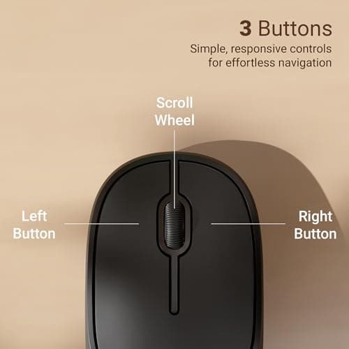 Zebronics Wireless Mouse, 2.4GHz, 1200 DPI, 3 Buttons, High Precision, Comfortable & Ergonomic Design, Lightweight, Power-Saving Mode, USB Nano Receiver (Dazzle 10, Black) 5