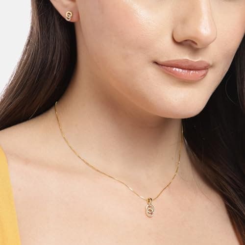 ZAVYA 925 Sterling Silver Dual Circular CZ Studded Gold Plated Jewelry Set| Gift for Women & Girls | With Authenticity Certificate & 925 Stamp 3