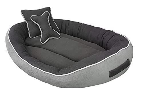 Royal Pets Cart Dog Bed & Cat Polyester Bed Grey & Black Color Anti-Skid Bottom & Machine Washable(Reversible)-Medium
