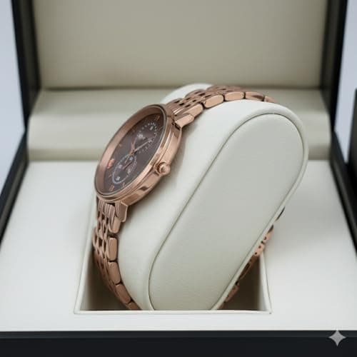 styledose Women's Luxury Black Analog Watch – Rose Gold Roman Numerals with Stylish Metal Chain Strap Wrist Watches for Women's & Girls&Miss&Ladies (Brown) 3