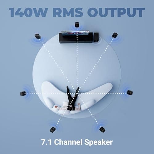 Zebronics 7.1 Channel Home Theatre Speaker, 140W Output, 13.33cm Subwoofer, RGB, Bluetooth, USB, AUX, LED Display, Remote Control, Wall-Mountable (Spark 207) 2