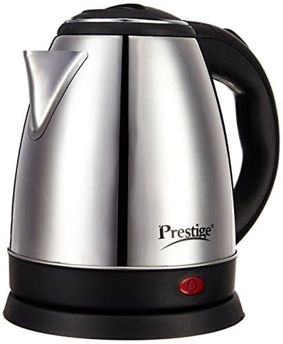 Prestige Electric Kettle PKOSS - 1500watts, Steel (1.5Ltr), Black & PSMFB 800 Watt Sandwich Toaster with Fixed Plates, Black Combo 2