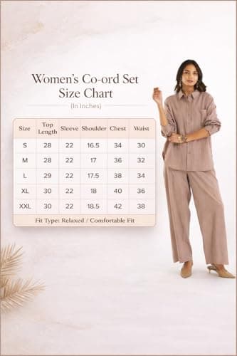 Amazon Brand - Anarva Women's Pure Cotton Co-ord Set | Soft & Breathable (Dusty-Lemon-Set-re-XL) 2