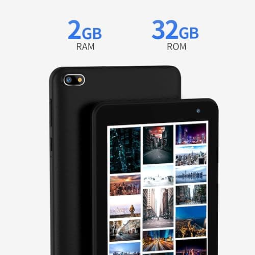 Wishtel IRA S1 Wi-Fi Only | 7 Inch IPS Display Tablet & 2GB RAM & 32GB ROM | 6000mAh Battery |Android 13 |1.46 GHz Quad Core Processor | Included Free Accessories (Charger) 2