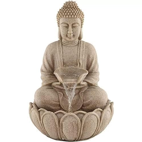 SwarnHouse Decors® Lotus Buddha Water Fountain for Home, Office, Garden Peach Color Large Size - 2 Feet (Limited Edition4)