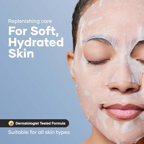 Cureskin Deep Nourish Hydrating Face Sheet Mask with Panthenol, Cica Extract & Oats Bran | Intense Moisture, Glow & Soothing Care | Pack of 3 2