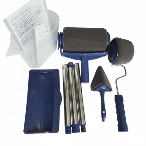 SNAPPSY Paint Roller Set Extendable Handle Roller Paint Kit Extension Pole Wall Painting Tool Set for Renovation, Seamless 3-sec 6PCS