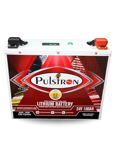 Pulstron AKNE-100X | 24 Volt 100AH Lithium Ferro Phosphate Inverter Battery - 2560Watt | Back Up More Than Two Lead Acid Battery | Works with Any Normal Inverter | 5Years Warranty | Wall Mountable 2