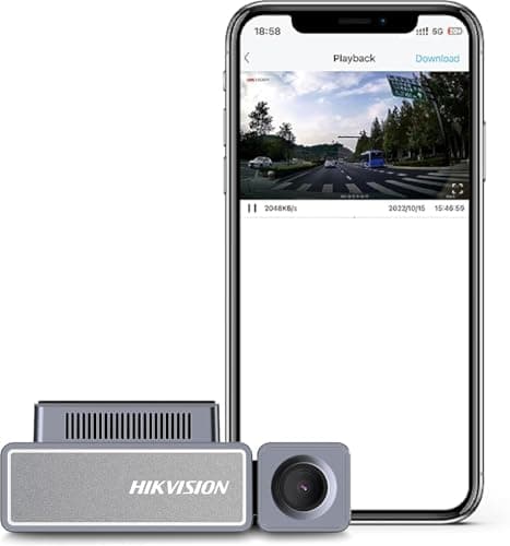 HIKVISION 4K Dual Channel Dashcam for car | ADAS Alerts | Voice Control | Night Vision F1.75 Aperture | G-Sensor | 143° Wide Angle | Loop Recording | Built in WiFi | Supports 256GB | C8(2CH)