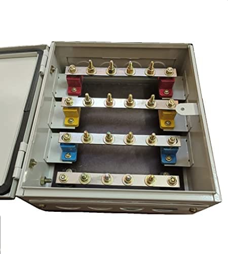 DeHMY step type electric busbar chamber box,415 volt (Heavy Duty,Metal,Grey) (63Amp) 2