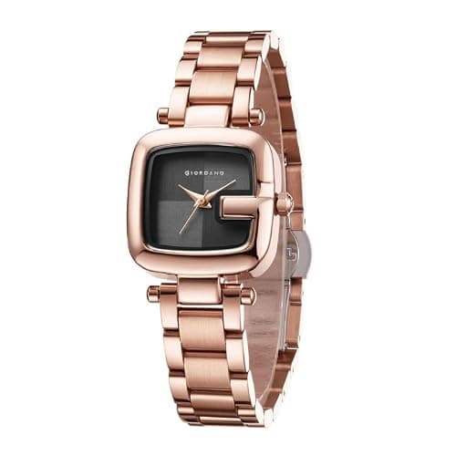 Giordano Monogram Watch for Women Dial with Metal & Leather Strap Fashionable Design, Water Resistant Quartz Analog – Perfect for Casual & Office Wear