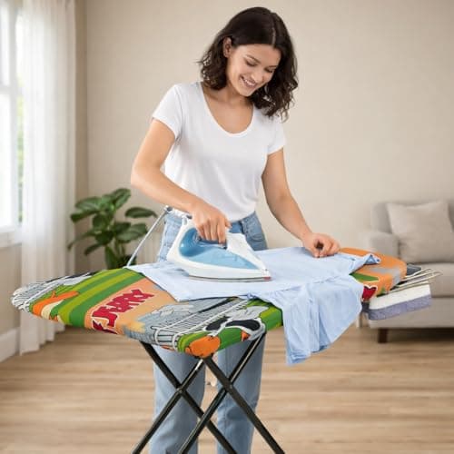 PARASNATH Wooden Ironing Board Press Table 18" X 48" with Wire Press Holder Large Size - Foldable & Adjustable Colour May Vary, Multi-Color Made in India 5