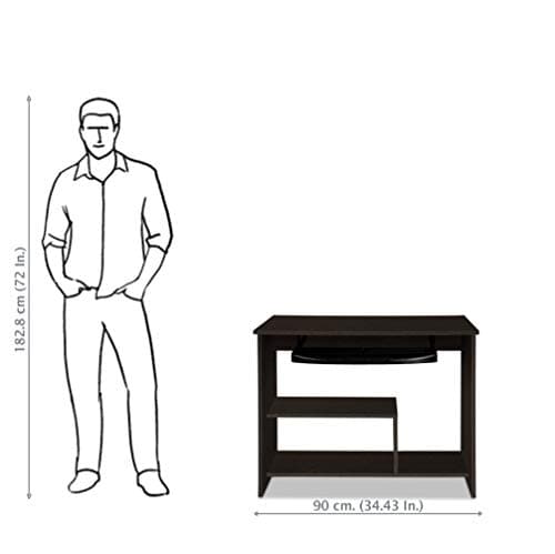 Delite KOM Home Office/Kids Room/Bedroom Lucky Engineered Wood Laptop/Computer Table with Space for Keyboard Tray,CPU,Printer and UPS, Wenge 2