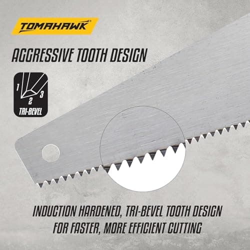 TOMAHAWK® Heavy-Duty Handsaw | T738 24-inch Sharp Blade for Precision Cutting | Ergonomic Handle | Ideal for Woodworking, DIY Projects, and Construction | Durable & Efficient Hand Saw Tool 3