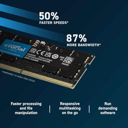 Crucial CB16GS4800 16GB (16GBx1) DDR5 4800MHz Laptop RAM 3