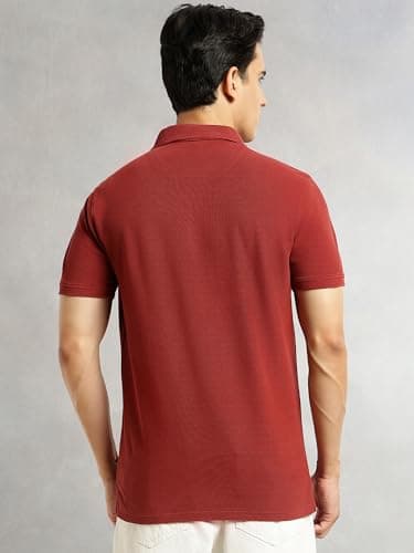 Thomas Scott Men’s Cotton Polo T-Shirt | Regular Fit | Short Sleeve | Solid Color | Button Closure | Casual & Smart Wear (TSMLPTOD1001_Red_3XL) 4