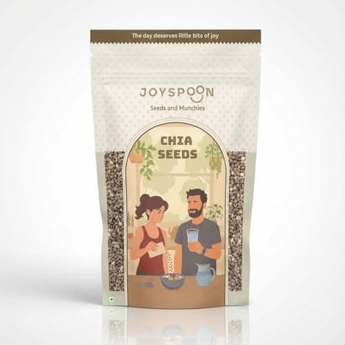 JoySpoon Premium Chia Seeds | 100% Natural Superfood | Rich in Fiber, Plant Protein & Omega-3 | Healthy Daily Nutrition Seeds | Ideal for Smoothies, Detox Water, Yogurt & Diet Recipes | Pack of 1