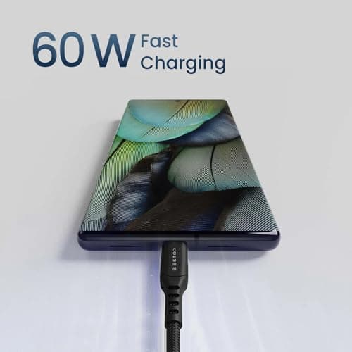 BESTOR 60W Type-C to Type-C Cable 1.2m PD Fast Charging Nylon Braided Durable Design 480Mbps Data Transfer Compatible with Smartphones, Tablets, Laptops & All Type-C Devices 2