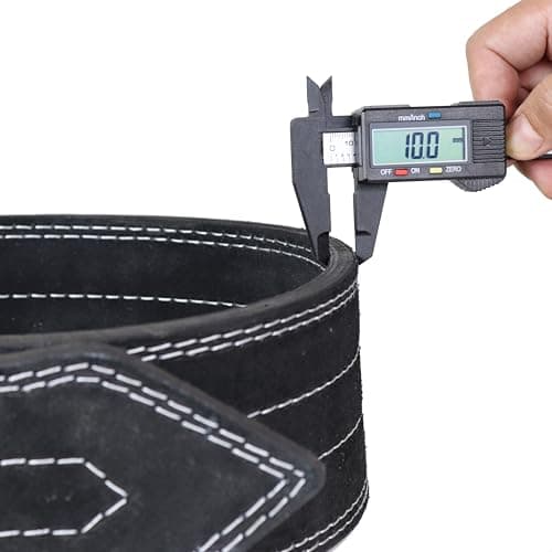 Kobo 10 mm Prong Gym Belt For Weight Lifting Fitness, Seude Leather, 4” Wide Back Support, 8 Adjustable Dual Holes, Powerlifting Bodybuilding Deadlift Squat Workout Strength Training, Men Women WTB-05 2