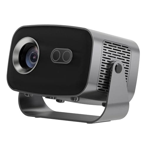 Smart Home Projector 4k Ultra HD, Native 1080P Fully Automatic, HDMI ARC, WiFi 6 & BT, Screen Mirroring, Portable Room Cinema, 270° Rotate, Black