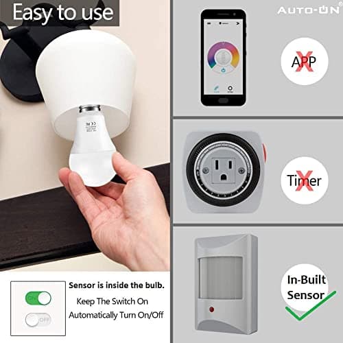 Auto-ON Day/Night Sensor LED Bulb (9W) (Always ON During Night, Auto-Off During Day) (One Year Warranty)- Pack of- 1 5