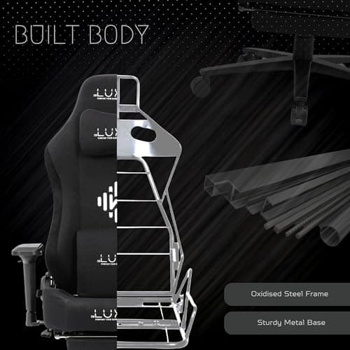 Dr Luxur® 2026 Edition Weavemonster Ergonomic Gaming Chair | Chair For Office Work | Honeycombed Fabric | Magnetic Neck Pillow | Portable Lumbar Pillow | Footrest | 4D Armrest with 180 Recline (Black) 5