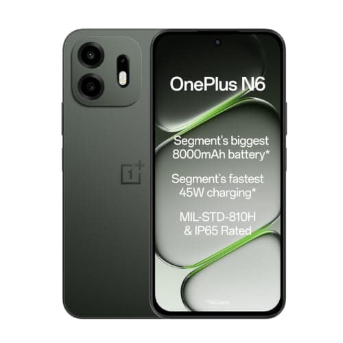 OnePlus N6 | 4GB+128GB | Midnight Green | Segment's Biggest 8000mAh Battery | Segment's Fastest 45W Charging | 60-Month Smoothness | Smooth 120Hz Display | 50MP Camera | Military-Grade Durability