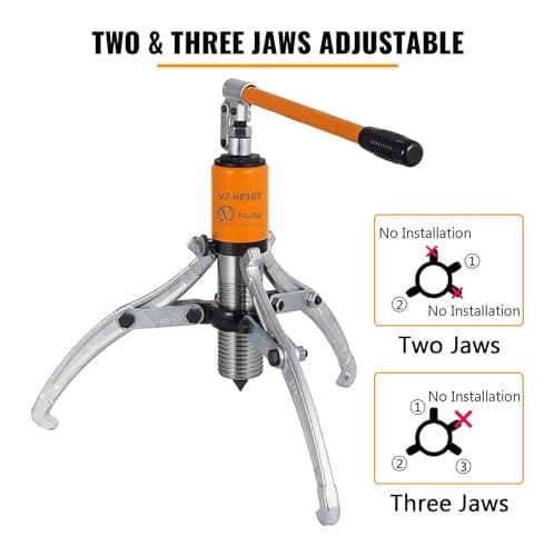 VOLTZ tools ‎VZ-HP10T(NEW) Hydraulic Pullers 10 Ton 3 Jaw Hydraulic Gear Puller,VOLTZ tools Wheel Bearing Hub Removal Tool 3