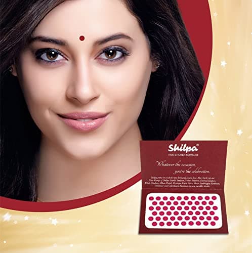 Shilpa Vive Sticker Kumkum Bindi (Box Contains 15 Packs) (6, Deep Red) 2