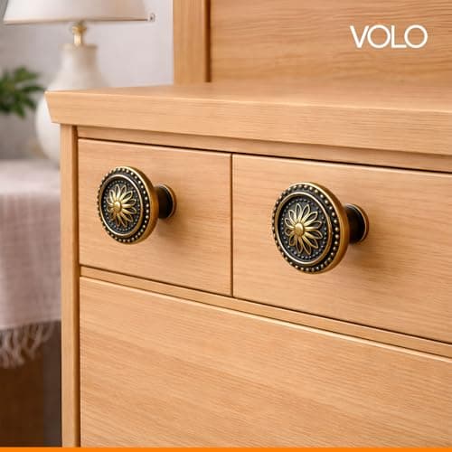 VOLO® Antique Brass Cabinet Knob Pull Handle (Knob_152_Antique (2pcs)) 3