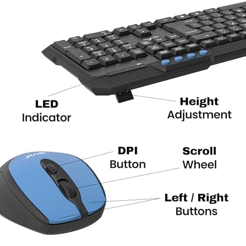EVM Wireless Keyboard Mouse Combo 2.4GHz | USB Receiver | Computer Combo for Laptop PC | Ergonomic Design | Long Range | Smooth Typing & Control | 1 Year Warranty (EVM-WLKM-036) 4