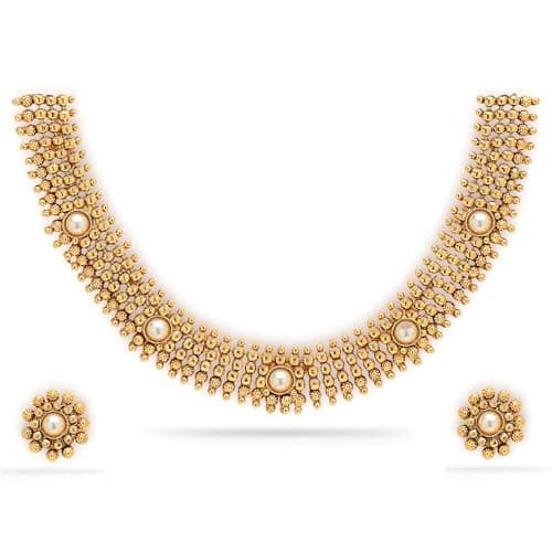 Shining Diva Fashion Latest Stylish Design Fancy Traditional Necklace Jewellery Set for Women (17307s)