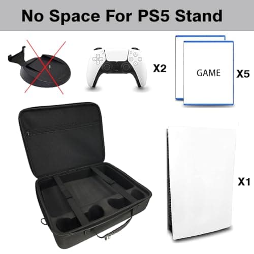 OIVO INDIA Black PS5 Slim Black Nylon Hard Carrying Storage Case Compatible for PS5 Slim Version ONLY (PlayStation 5 Slim Bag) 3
