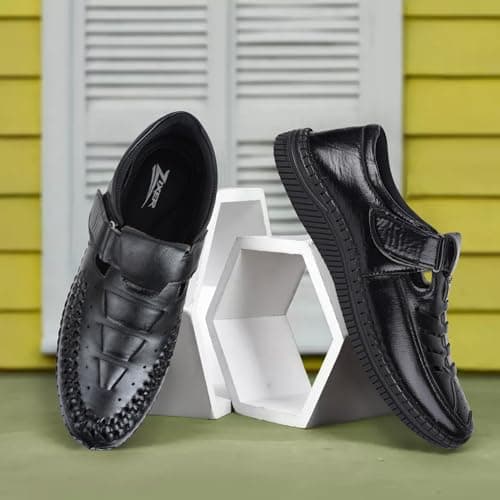 Zixer E7011 Ethnic Wear Wedding Party Half Shoes for Men Mojri Casual Formal Back Open Shoe Casuals for Men Black 4