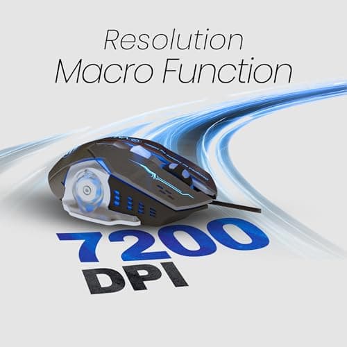 EVM EnClaw Gaming Keyboard & Optical Mouse Combo|RGB Backlit Keyboard, 19 Anti-Ghosting | 7200 DPI Mouse, 6 Buttons|Braided Cable, USB | High Performance – 1 Year Warranty (EVM-WDKM-612-B) Black 3