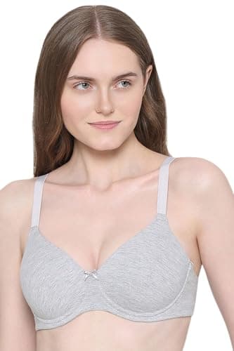 Wacoal Women’s Basics Essentials|Padded|Wired|3/4th Cup|Everyday Wear|Comfort Fit|T-Shirt Bra Grey (34D)
