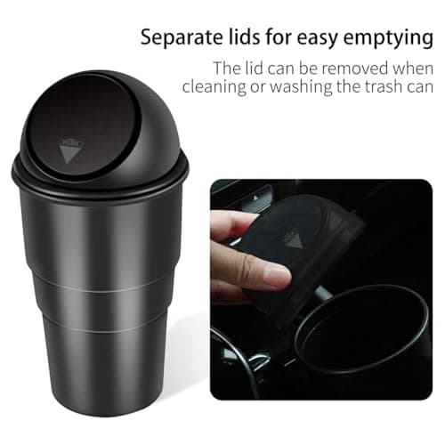 Oblivion Car Dustbin – Waste Management Bin for Car, Office, Home & Vehicle – Car Accessories, Portable Garbage Organizer with Lid, Small Trash Box for Table, Desk, Kitchen & Travel (Black) 5