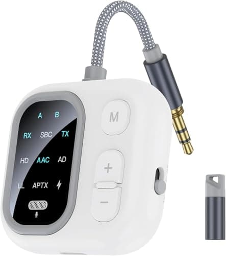 Airplane Bluetooth Adapter with AptX Low Latency, Supports 2 Headphones, WISTAR 3.5mm AUX Wireless Transmitter Receiver for TV, Car, Stereo, Gym