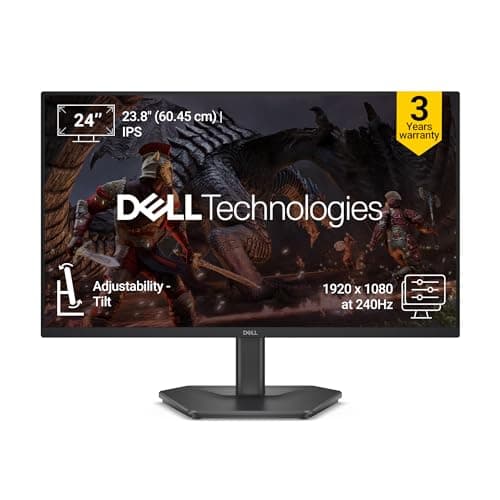 Dell SE2426HG 24" (60.96 cm) FHD Gaming Monitor | 240Hz Fast IPS | 0.5ms Response | AMD FreeSync Premium | HDR10 | 99% sRGB | Eye Comfort | Tilt Stand | HDMI 2.1 & DP 1.4 Ports | Black