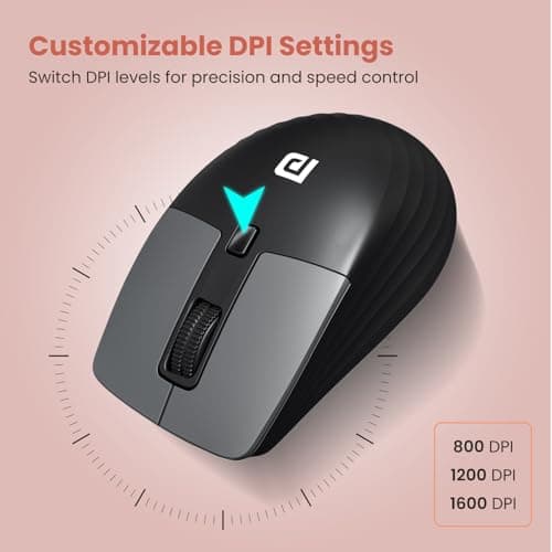 Portronics Key10 Combo Wireless Keyboard and Mouse Set with Wrist Rest, Multimedia Hotkeys, USB Receiver, Adjustable DPI, AI Assistance, Long Key Life & Click Life for PC & Laptop (Grey) 5