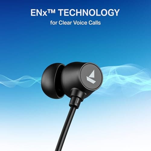 Boat Rockerz 301 ANC, (~30dB) ANC, 13mm Drivers,ENx, 40ms Low Latency, Hall Switch, Stream Ad Free Music via App Support, Bluetooth Neckband, Wireless with Mic Earphones (Onyx Black) 5