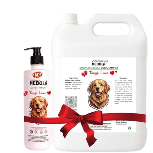 Neechem's Nebula Sulphate Based Dog Shampoo 5L | Deep Dirt Cleaning & Gentle Care for All Breeds | Free 250ml Conditioner Included